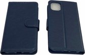 iPhone 12 Mini Blauw Stevige Portemonnee Wallet Case - Pasjeshouder - boek Telefoonhoesje Kunstleer - Book case - 2x Gratis Screen Protector