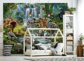 Walltastic – Jungle Safari Dieren Posterbehang – Kinderbehang - XXL (305 x 244 cm) – 6 Panelen