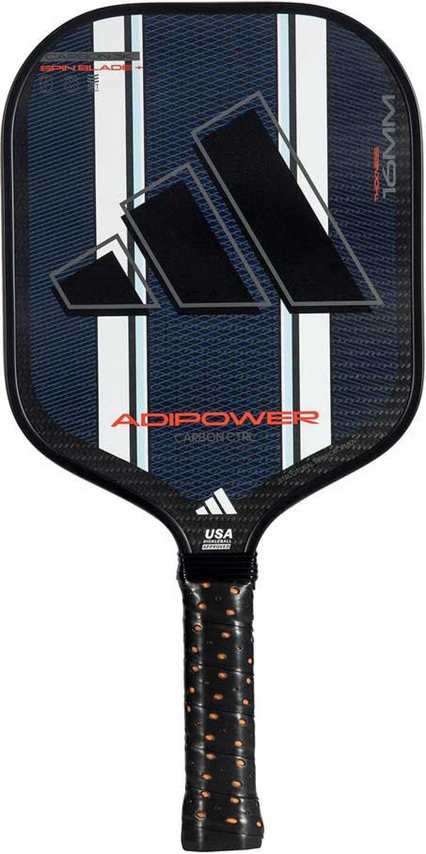 Adidas Pb Adipower carbon ctrl pickleball-peddel Zwart
