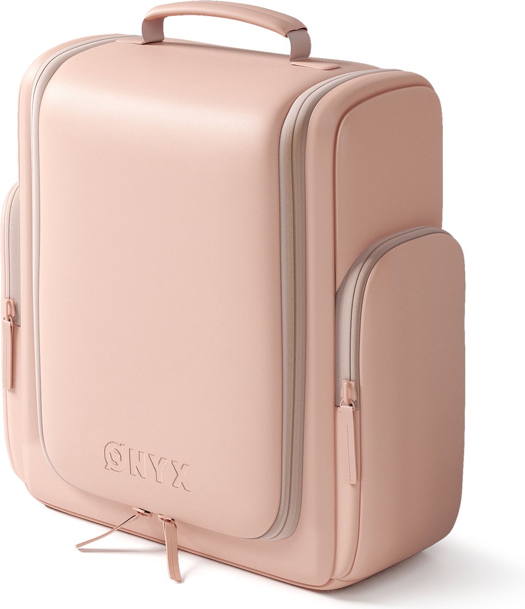 ONYX Toilettas Roze - Make Up Tasje - Cosmetica Organizer - Interne Organizers - Make-Up Spiegel - Hangbaar - Dames en Heren - Maat: L op Prijzenvolger.com