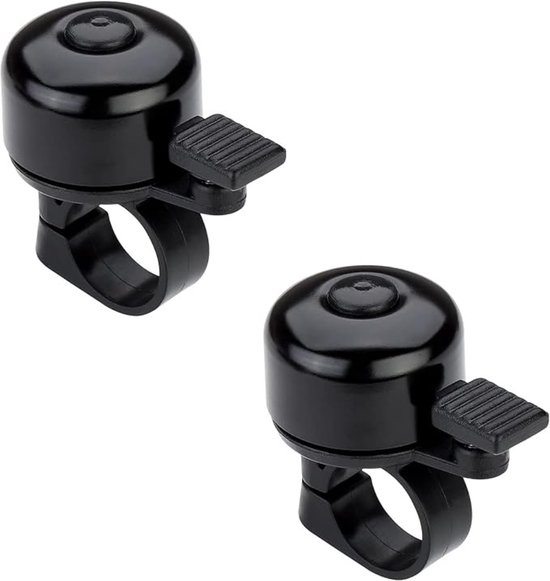2 Stuks Fietsbel - Ring Fietsbel - 22 Mm - 80 DB - Fiets Accessoires Aluminium Voor Kinderen En Volwassenen Mountainbike E Bike Kinderfiets Scooter Zwart