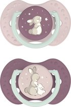 Difrax LOVI Fopspeen Dynamisch - Classy - 18+ Maanden - Roze & Beige - 2 Stuks