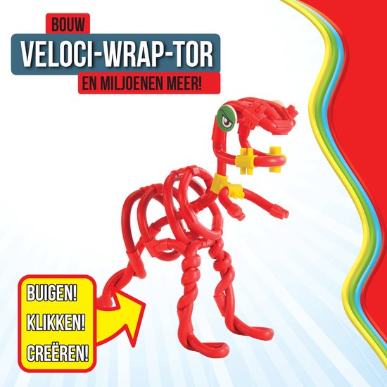 Spaghetteez - Velociraptor - Flexibele Bouwstaafjes - Speelgoed 5,6,7,8 Jaar Jongens en Meisjes- Constructie Speelgoed- Montessori Speelgoed- Educatief Speelgoed