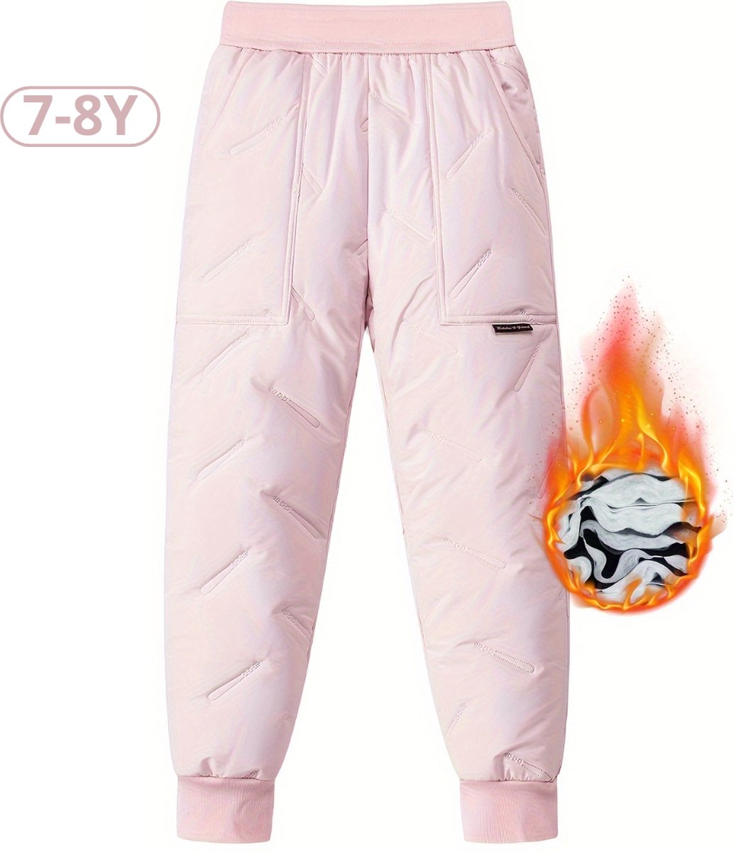 Nivard Skibroek Skipak Snowboard Broek Winterbroek Sneeuwbroek Kinderen Meisjes Wintersport – 7 tot 8 Jaar Roze