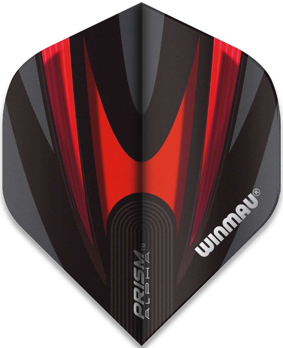 WINMAU - Prism Alpha Zwart en Rood Dartvluchten - 1 set per pakket van elke flight (3 Dartvluchten in totaal)