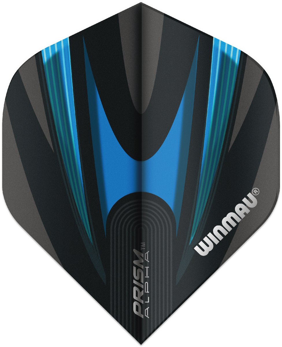 WINMAU - Prism Alpha Zwart en Blauw Dartvluchten - 1 set per pakket (3 vluchten in totaal)