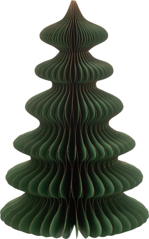 J-Line décoration sapin de Noël Vagues - papier - vert foncé/cuivre - medium