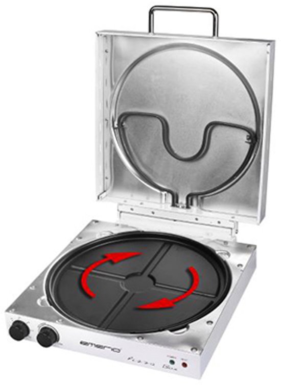 Emerio Pizzaoven, Plaat Van Vuurvaste Steen, Bakt Pizza In Korte Tijd Ook Voor Tk Pizza 315 Cm Diameter 1200 Watt Timer Bpa Vrij Pizzaschep Van Roestvrij Staal Pm 1290322 Zwart