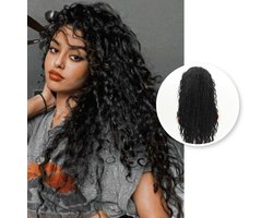 Luxe Krullen Pruik Dames - Pruiken - Haarstuk - Haarstukje - Krul Haar - Haren Vrouwen - Zwart