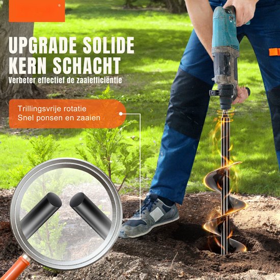 Boor 200 mm t.b.v. 1 & 2 persoons grondboor benzine - Kok Verhuur