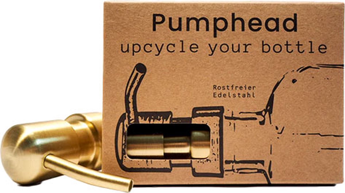 Pumphead Goud Soap dispenser voor lege flessen gin whisky of rum fles Zeepdispenser
