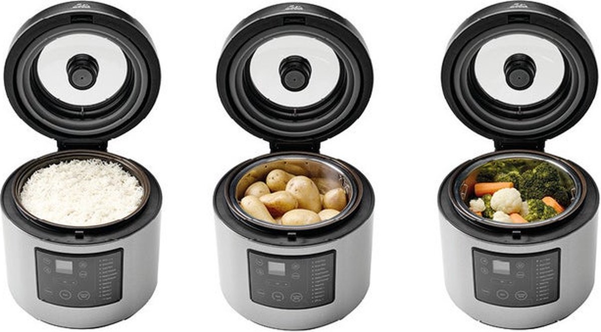Solis Rice & Potato Cooker 8161 - Aardappel- en Rijstkoker - RVS - Stoomkoker - Stoompan - Zilver thumbnail 6