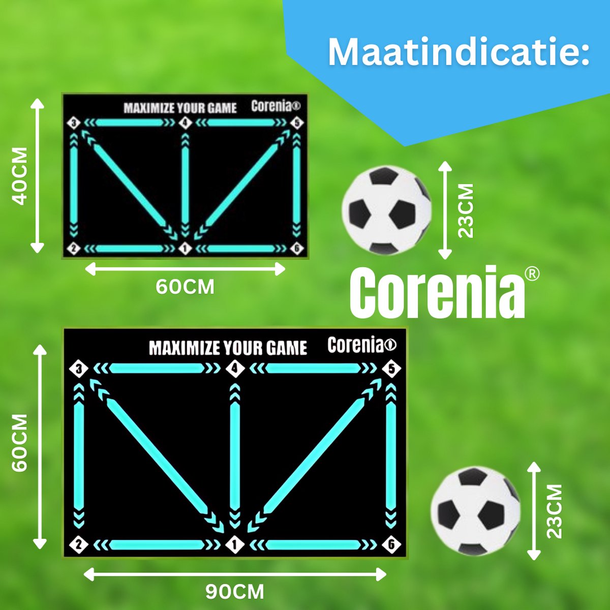 Hockey-mat, geluidsarme dribbelmat voor voetwerk en dribbelen