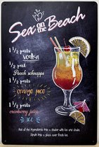 Sex on the Beach Cocktail Reclamebord van metaal METALEN-WANDBORD - MUURPLAAT - VINTAGE - RETRO - HORECA- BORD-WANDDECORATIE -TEKSTBORD - DECORATIEBORD - RECLAMEPLAAT - WANDPLAAT - NOSTALGIE -CAFE- BAR -MANCAVE- KROEG- MAN CAVE