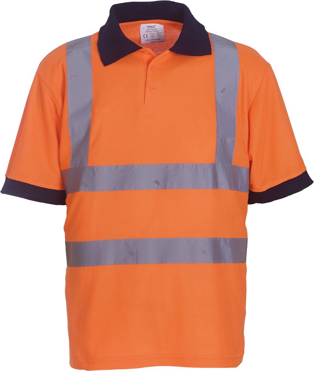 Yoko High Visibility Short Sleeve Polo Shirt YHVJ210 - Hi Vis Orange - M
