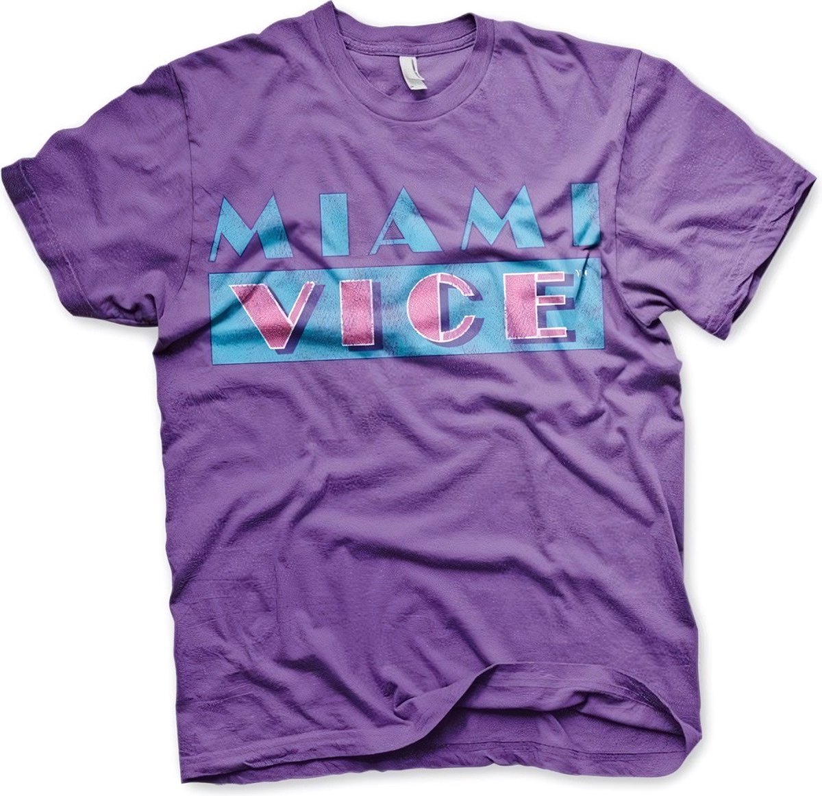 Miami Vice T-shirt met verweerd logo, paars