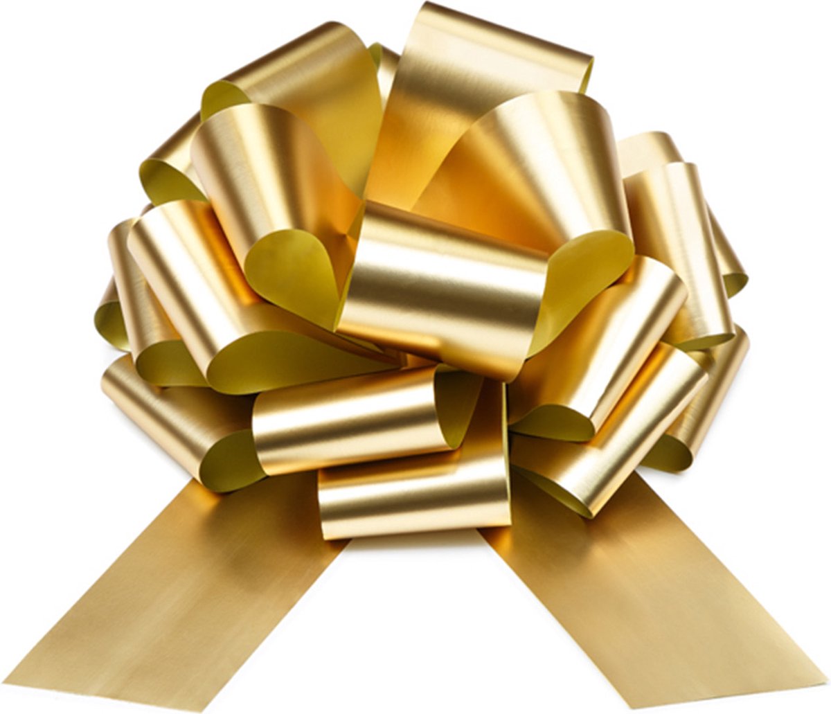 PartyDeco - Cadeaustrik Goud - 40 cm