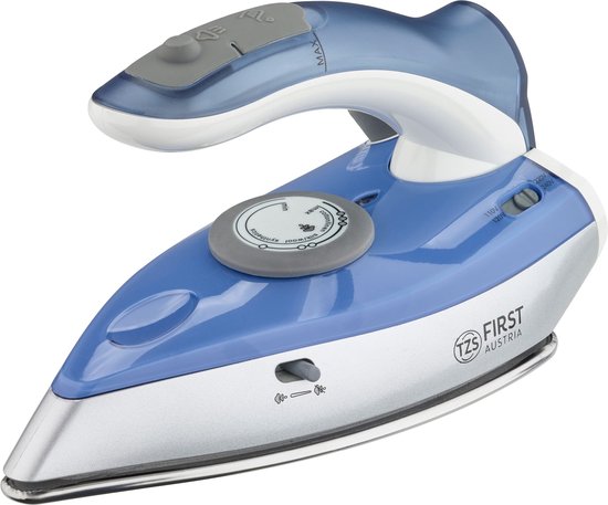TZS First Austria Reisstrijkijzer - 60ml - Stoomstrijkijzer Travel - Inklapbaar - 1100W - Blauw