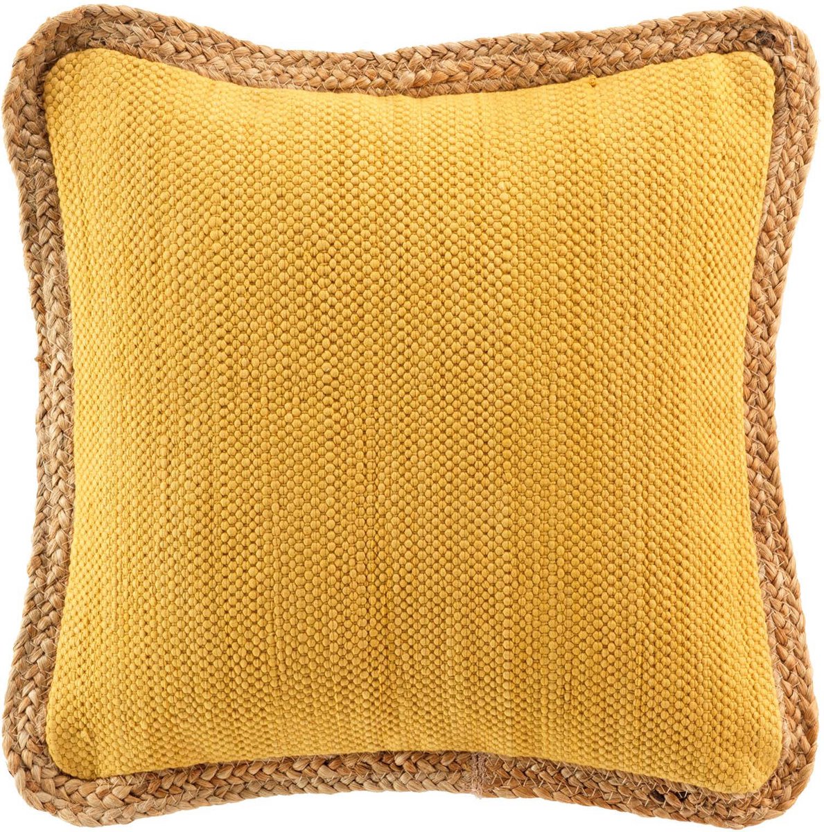 Decoratief kussen met jute bies, 45 x 45 cm