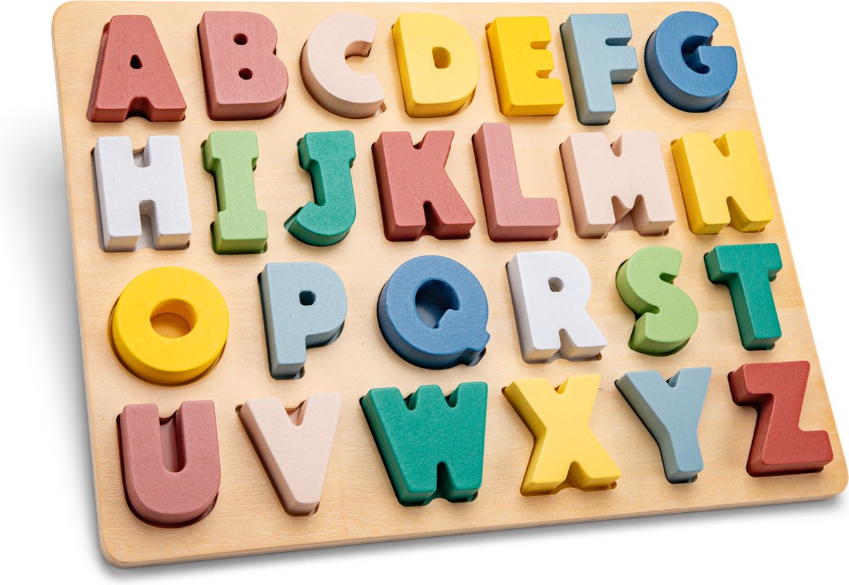 New Classic Toys - Houten Alfabet Puzzel - Letters A t/m Z - Hoofdletters - Alfabet Leren - FSC