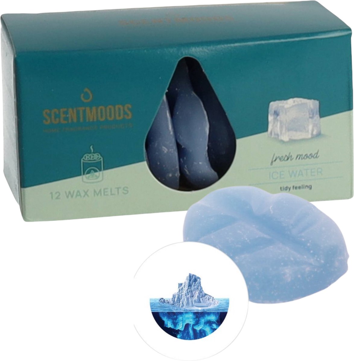 Scentmoods Ijswater Geurchips - Geurblokjes - Huisparfum - Geurchips - Waxmelts - Geschikt voor Geurbrander en Waxbrander - 12 Stuks