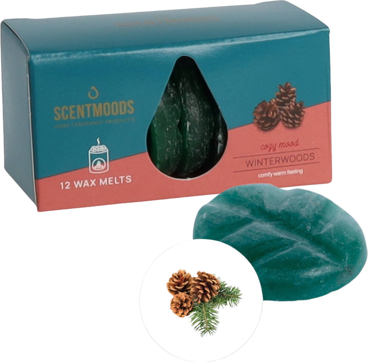 Scentmoods Winterwoods Geurchips - Geurblokjes - Huisparfum - Geurchips - Waxmelts - Geschikt voor Geurbrander en Waxbrander - 12 Stuks