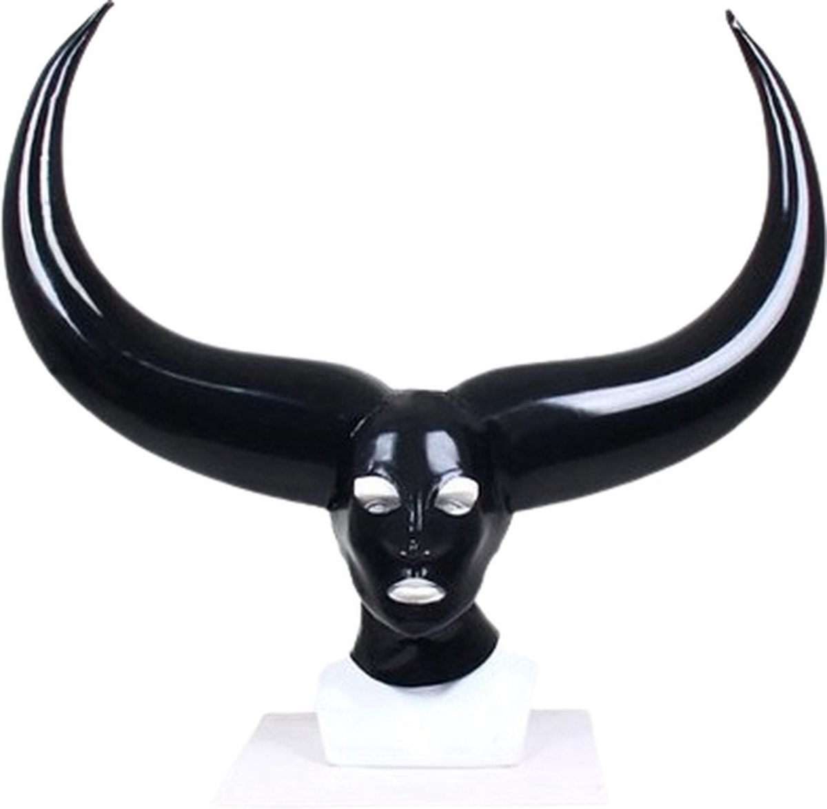 Goedkoopste Devil Bull latex Masker BDSM | 100 Latex | Opblaas Hoorns | Heavy latex | Erotisch spel