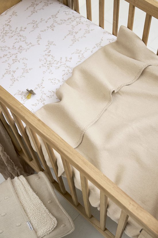 Meyco Baby Uni wiegdeken - geweven - sand - 75x100cm van Meyco — afbeelding 5