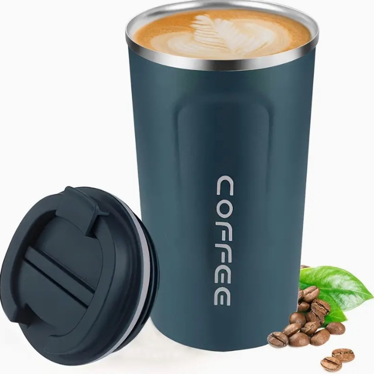 Premium RVS Koffiebeker To Go - Thermosbeker - Theebeker - 380ml - Blauw