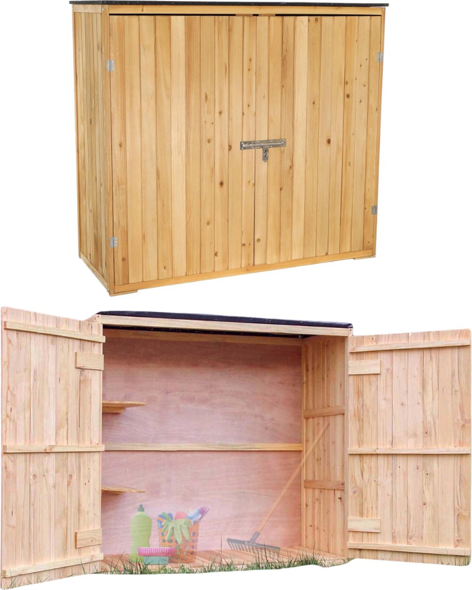 Merklooss Tuinkast Hout Tuinkist Tuinkasten voor Buiten Tuinberging 140x60x130cm