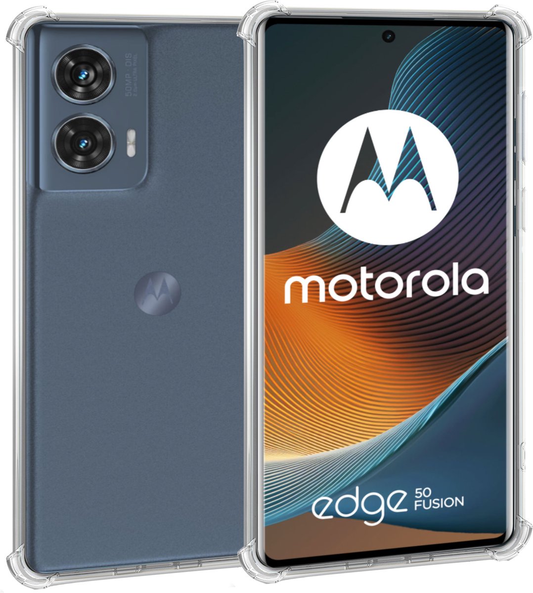 Geschikt voor Motorola Edge 50 Fusion - Hoesje - Shock Proof Case – Cover Transparant