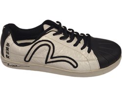 EVISU-SNEAKER-IZANAKU/MENS-WHITE/BLACK-SIZE 40