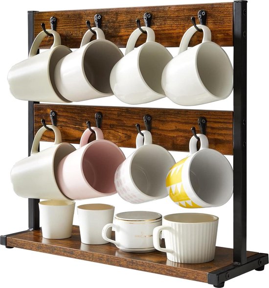 EigPluy 3 stuks bekerhouders voor onder de kast, voor bekers en kopjes, opberghaken, 12 kopjeshaken onder het rek, koffiekophouder om op te hangen, kopjes/mok (zwart EigPluy 3 stuks bekerhouders voor onder de kast, voor bekers en kopjes, opberghaken, 12 kopjeshaken onder het rek, koffiekophouder om op te hangen, kopjes/mok (zwart