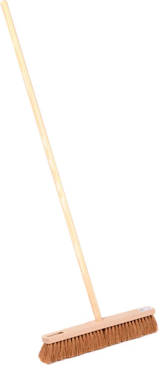 Goedkoopste Merto - Kokosbezem - Natuurvezelharen - Houten Steel - Standaard Steelgat - 40 cm