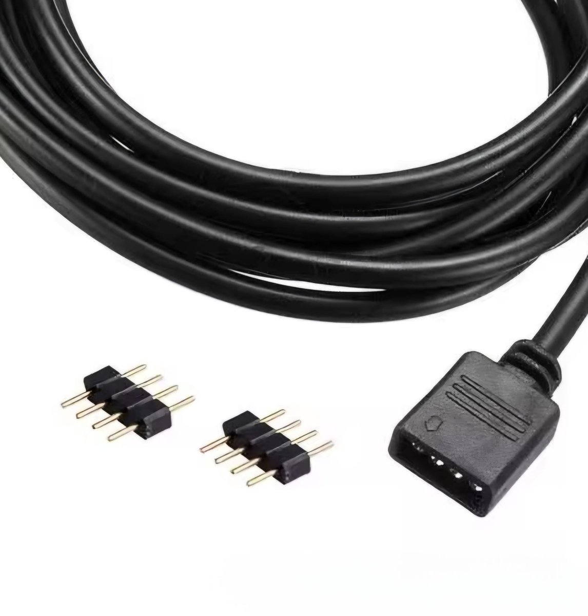 4-pins 10 mm led connector - Smartkabel - RGB - zwart - verlengkabel - 1 meter - koppelbaar