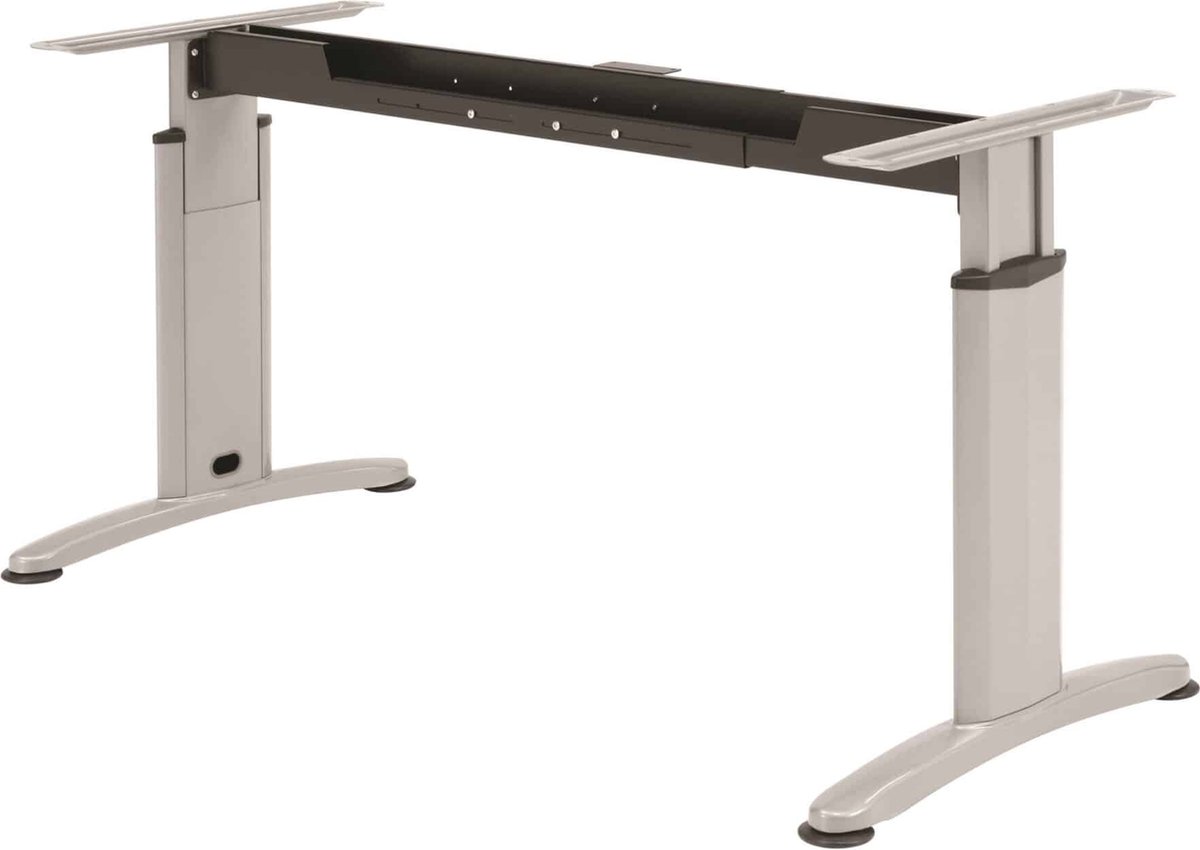 ABC Kantoormeubelen Hoogte verstelbare rechthoekige T-poot vergadertafel Work 200x100cm bladkleur Ahorn framekleur Zwart (RAL9005) Zwart (RAL9005)/Ahorn