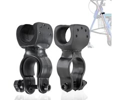 Stokhouder voor Drive Rollator, Walker, rolstoel - Universele krukken Stokbeugel Accessoires, 1,1" ID, 2 stuks - Geschikt voor fietszaklamphouder, Zaklamphouder voor op de fiets