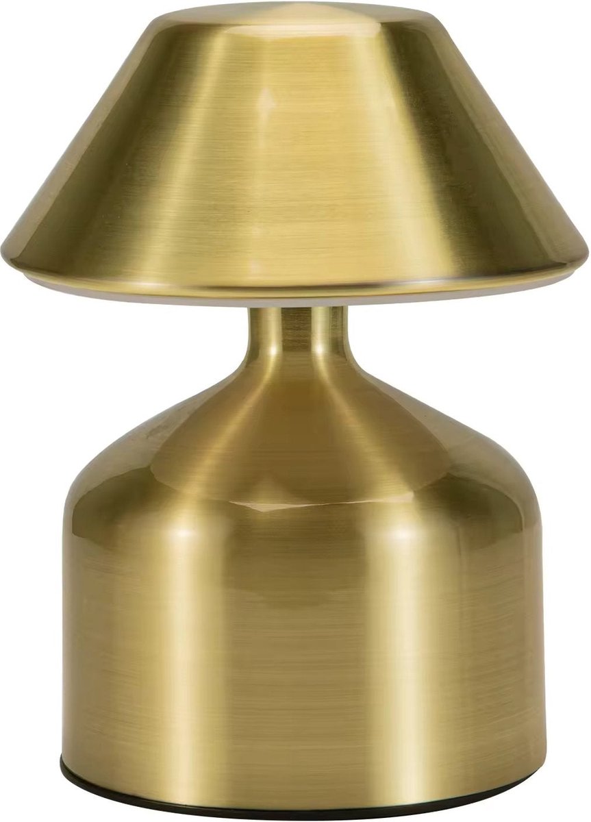 Luxus Europe - Draadloze Tafellamp Touch Mini - Micky - Goud - 14cm - Tafellamp Slaapkamer - Decoratieve tafellamp - Oplaadbaar - Dimbaar