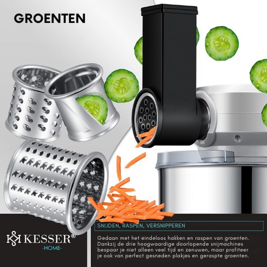 KESSER® Keukenrobot - Keukenmachine - Foodprocessor - Keukenrobots - Keukenmachines - Keuken Machine - Keukenmixer - Foodprocessor 1700 Watt - Deegmachine van KESSER® — afbeelding 3
