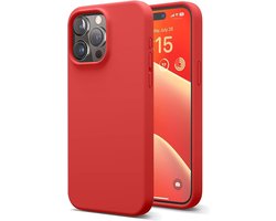 BixB hoesje geschikt voor iPhone 15 Pro Max Hoesje Siliconen - liquid Backcover - Rood