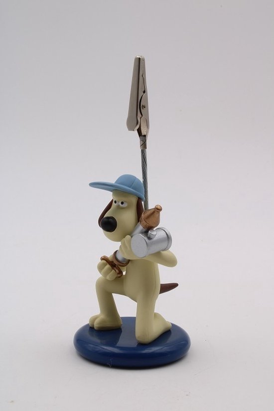 Fotohouder clip - Wallace en Gromit - Gromit hond met spuit - 8 cm hoog figuurtje