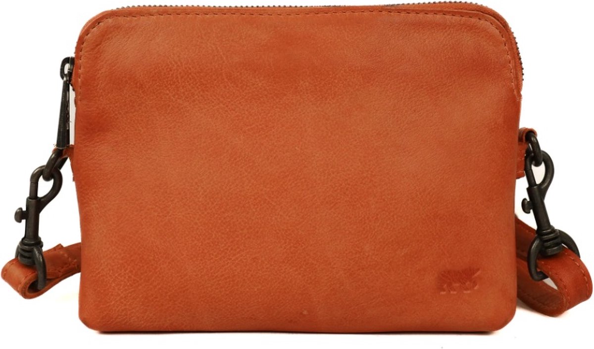 Bear Design Simone Leren Schoudertasje - Apricot