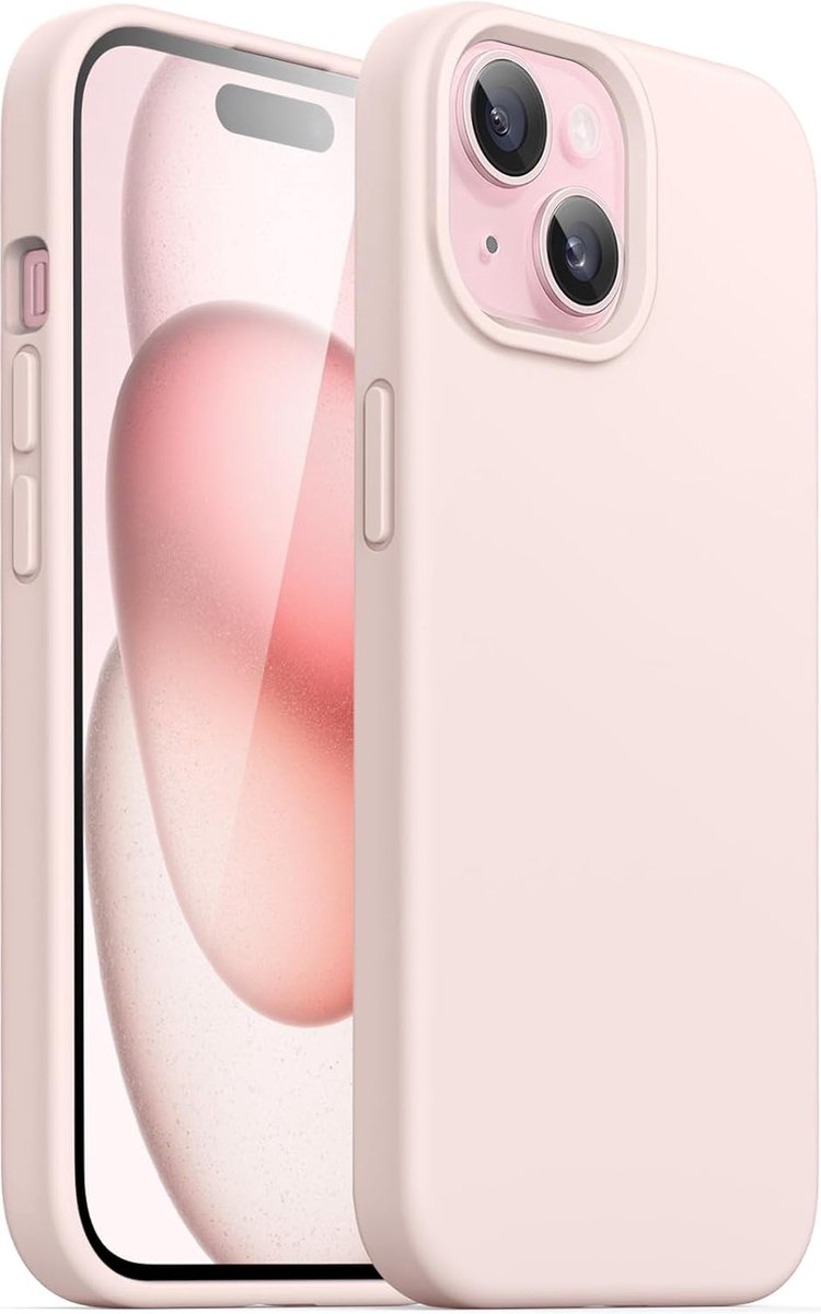 BixB hoesje geschikt voor iPhone 15 Plus Hoesje Siliconen - liquid Backcover - Zand