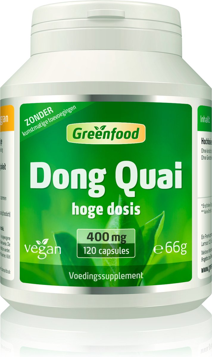 Goedkoopste Greenfood Dong Quai, 400 mg, hooggedoseerd extract (10 1), 120 capsules - al duizenden jaren gewaardeerd in China. Zonder kunstmatige toevoegingen, zonder genetische manipulatie. Veganistisch.