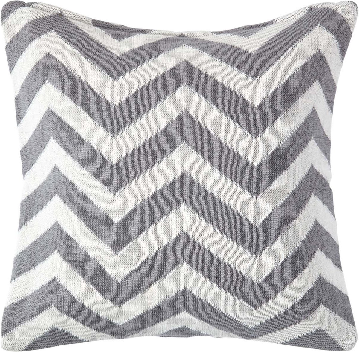 Homescapes grijze en crème Chevron kussenhoes 45 x 45 cm Grijs en crèmewit