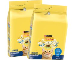 Friskies droogvoer voor katten - zalm, tonijn & groenten - kattenbrokken voor gesteriliseerde katten - twee zakken - 2 x 3000g