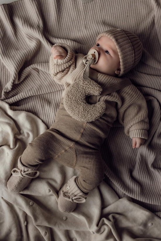 Maan fopspeenhanger knuffeldier - fopspeenhanger teddy beige - zacht en knuffelbaar van Yono Alyssa — afbeelding 2