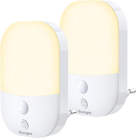 Foto: Staypowered stopcontact nachtlamp 2 stuks energiezuinige nachtlampjes met schemeringssensor en instelbare helderheid zeer lage stroomverbruik enorm lange levensduur ideaal voor kinderkamers garages wit levering sneller dan aangegeven 