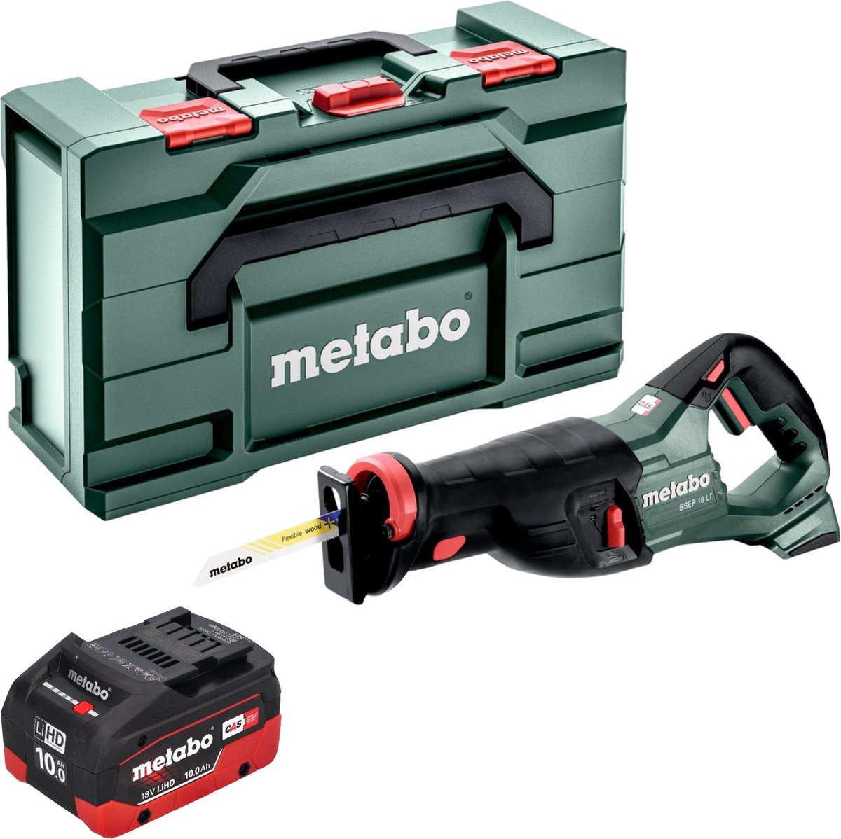 Metabo SSEP 18 LT accu reciprozaag 18 V 32 mm + 1x LiHD accu 10.0 Ah + x zonder oplader