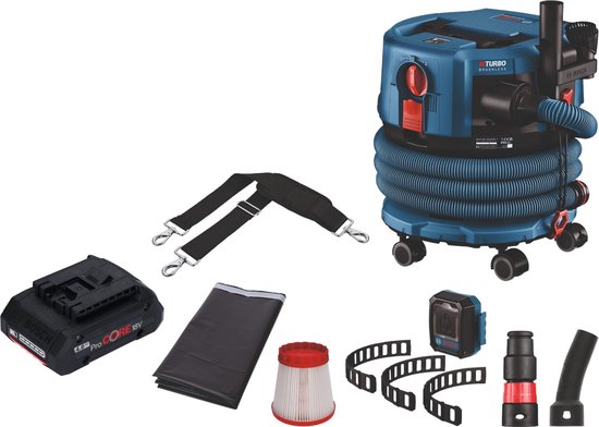 Bosch GAS 18V-12 MC Professionele snoerloze stofzuiger BITURBO Brushless + 1x ProCore accu 4.0 Ah + accessoires - zonder lader